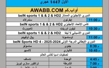 جدول مباريات كرة القدم يوم الإثنين 2025/11/3 م 12 جمادي الأول 1447 هجري