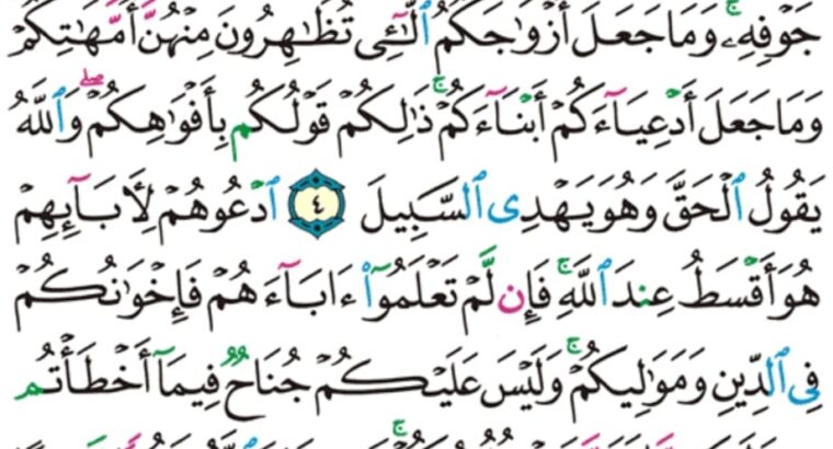 الورد اليومي سورة الأحزاب من الاية 1 إلى الاية 6 “يا أيها النبي اتقي الله و لا تطع الكافرين و المنافقين إن الله كان عليماً حكيماً”