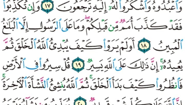 الورد اليومي سورة العنكبوت من الاية 15 إلى الاية 23 “فأنجيناه و أصحاب السفينة و جعلناها ءاية للعالمين”