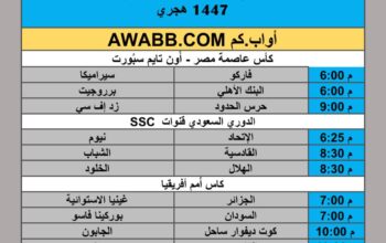 جدول مباريات كرة القدم يوم الأربعاء 2025/12/31 م 11 رجب 1447 هجري