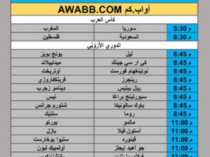 جدول مباريات كرة القدم يوم الخميس 2025/12/11 م 20 جمادي ثاني 1447 هجري