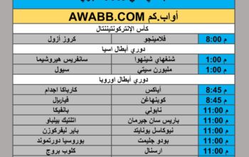 جدول مباريات كرة القدم يوم الأربعاء 2025/12/10 م 19 جمادي ثاني 1447 هجري