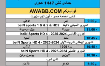 جدول مباريات كرة القدم يوم الجمعة 2025/12/12 م 21 جمادي ثاني 1447 هجري
