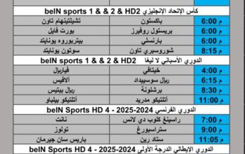 جدول مباريات كرة القدم يوم السبت 2025/12/6 م 15 جمادي ثاني 1447 هجري