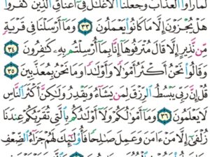 الورد اليومي سورة سبأ من الاية 32 إلى الاية 39 ” قال اللذين استكبروا للذين استضعفوا انحن صددناكم عن الهدى بعد إذ جاءكم بل كنتم مجرمين