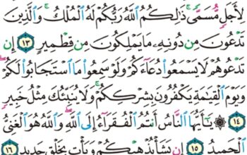 الورد اليومي سورة فاطر من الاية 12 إلى الاية 18 “و ما يستوي البحران هذا عذب فرات سائغ شرابه و هذا ملح أجاج و من كل تأكلون لحماً طرياً و تستخرجون حلية تلبسونها و ترى الفلك “