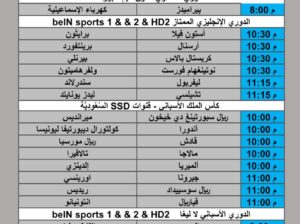 جدول مباريات كرة القدم يوم الأربعاء 2025/12/3 م 12 جمادي ثاني 1447 هجري