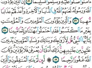 الورد اليومي سورة الأحزاب من الاية 55 إلى الاية 62 “لا جناح عليهن في ءابائهن و لا أبنائهن و لا إخوانهن و لا أبناء إخوانهن و لا أبناء أخواتهن و لا نساءهن و لا ما ملكت أيمانهن”