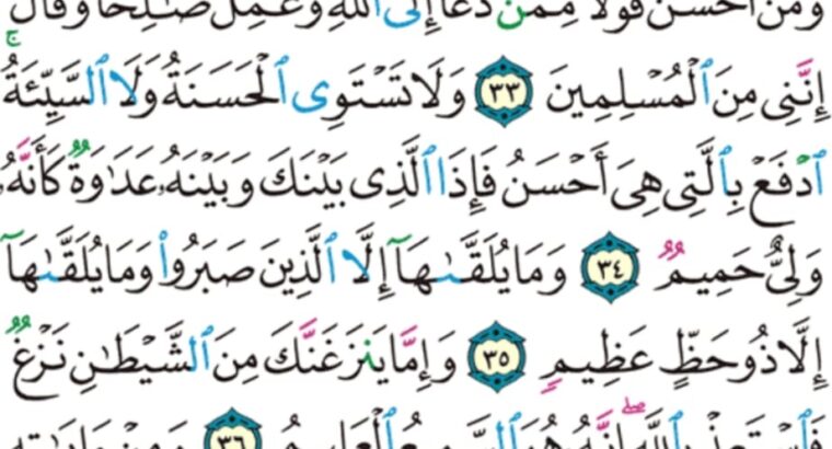 الورد اليومي سورة فصلت من الاية 30 الاية 38 “إن اللذين قالوا ربنا الله ثم استقاموا تتنزل عليهم الملائكة ألا تخافوا و لا تحزنوا و أبشروا بالجنة التي كنتم توعدون”