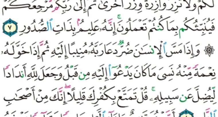 الورد اليومي سورة الزمر من الاية 6 الاية 21 “قل إني أمرت أن أعبد الله مخلصاً له الدين و أمرت لأن أكون أول المسلمين”