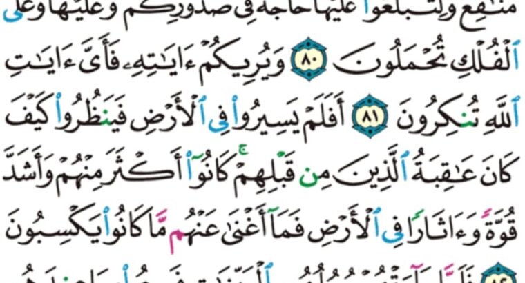 الورد اليومي سورة غافر من الاية 78 الاية 95 “و لقد أرسلنا رسلاً من قبلك منهم من قصصنا عليك و منهم من لم نقصص عليك و ما كان لرسول أن يأتي بأية إلا بإذن الله فإذا جاء أمر الله قضي”