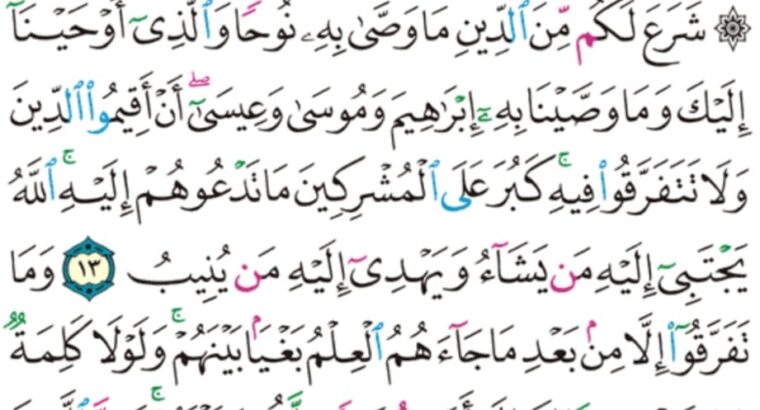 الورد اليومي سورة الشورى من الاية 1 الاية 10 “ح م ع س ق كذلك يوحى إليك و إلى اللذين من قبلك الله العزيز الحكيم “